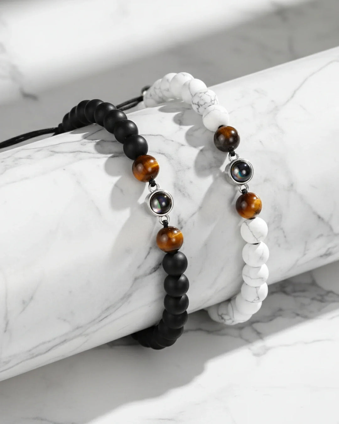 Personalised Photo Projection Bracelet – Magnesite Stone Beads for Women IfShe NZ