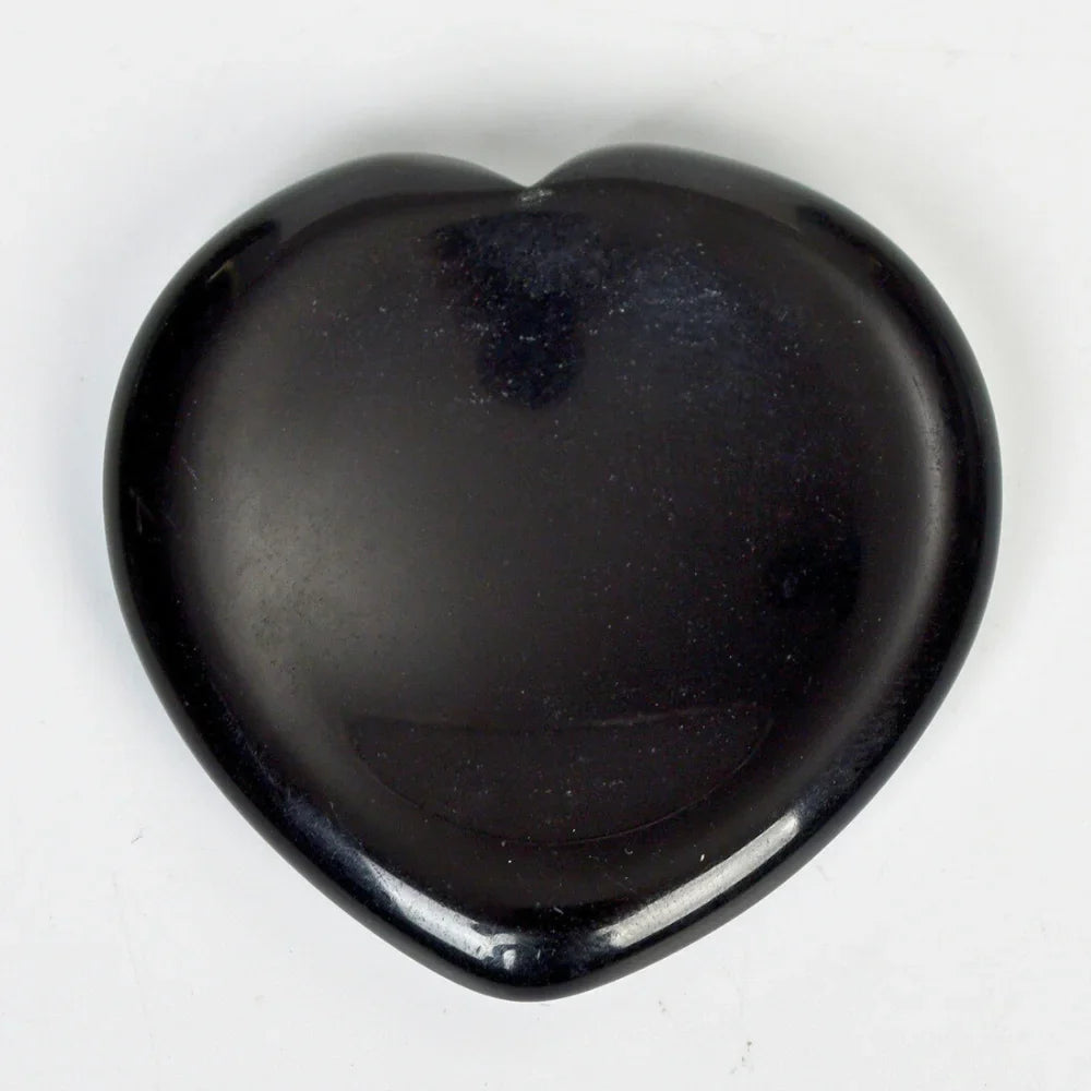 Black Obsidian Worry Stone - Heart Shaped