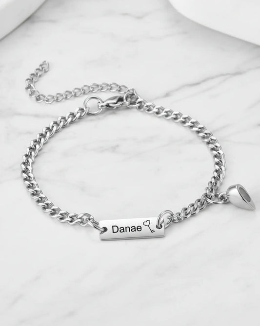Personalised Magnetic Lock & Key Couple Bracelets IfShe NZ