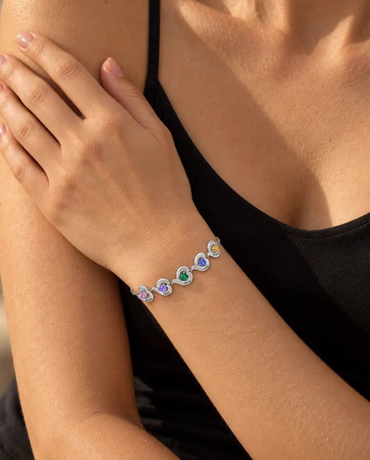 Personalised Birthstone Bracelet - worn on a model