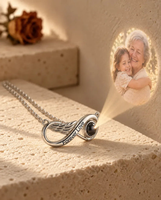 Personalised Photo Projection Necklace - projecting the hidden photo onto a wall