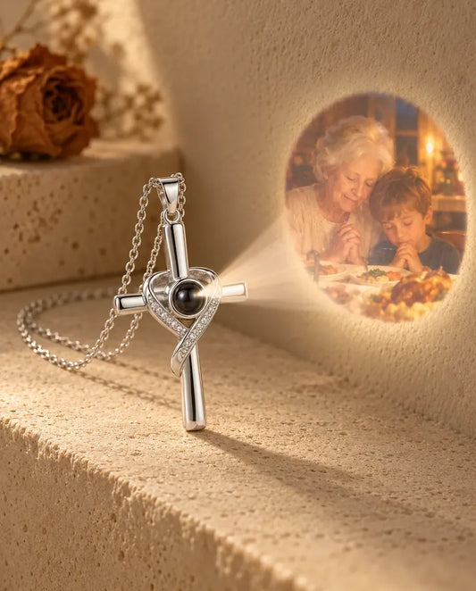 Photo Projection Necklace - projecting the hidden photo onto a wall
