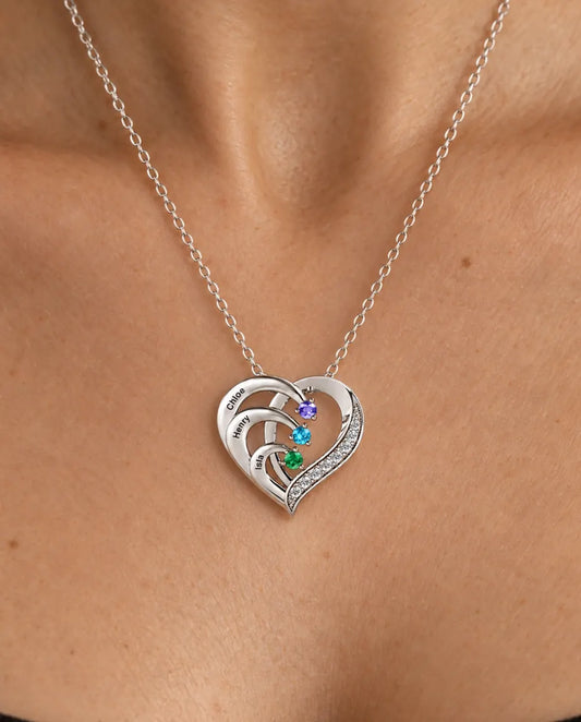 Personalised Birthstone Necklace for Her - worn on a model