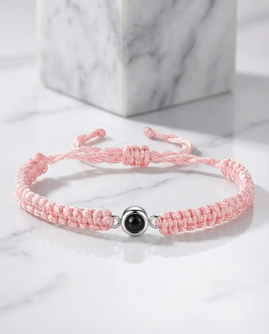 Braided Photo Projection Bracelet - Adjustable Rope Picture Wristband IfShe NZ