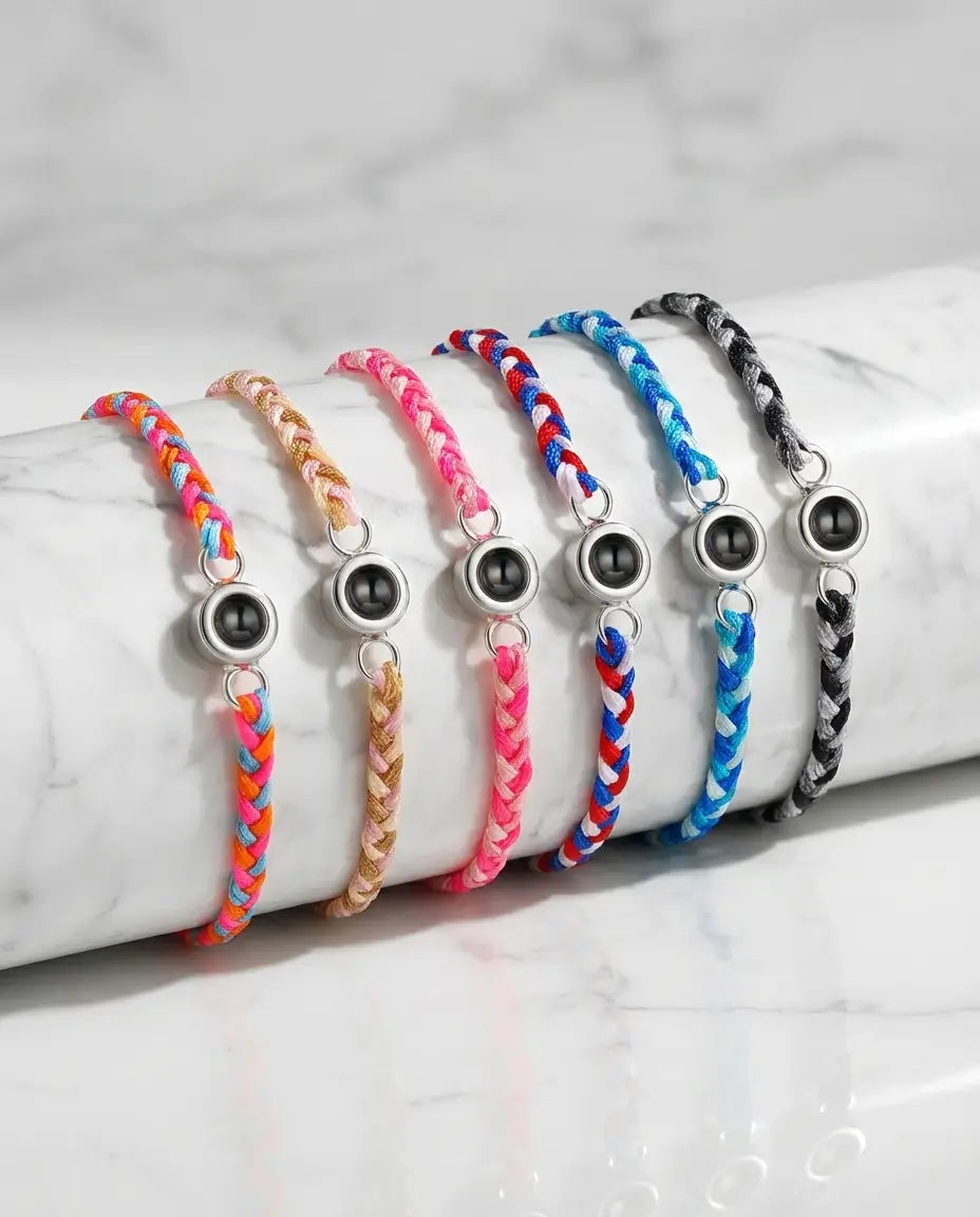 Personalised Braided Photo Projection Bracelet - Hidden Picture Rope IfShe NZ