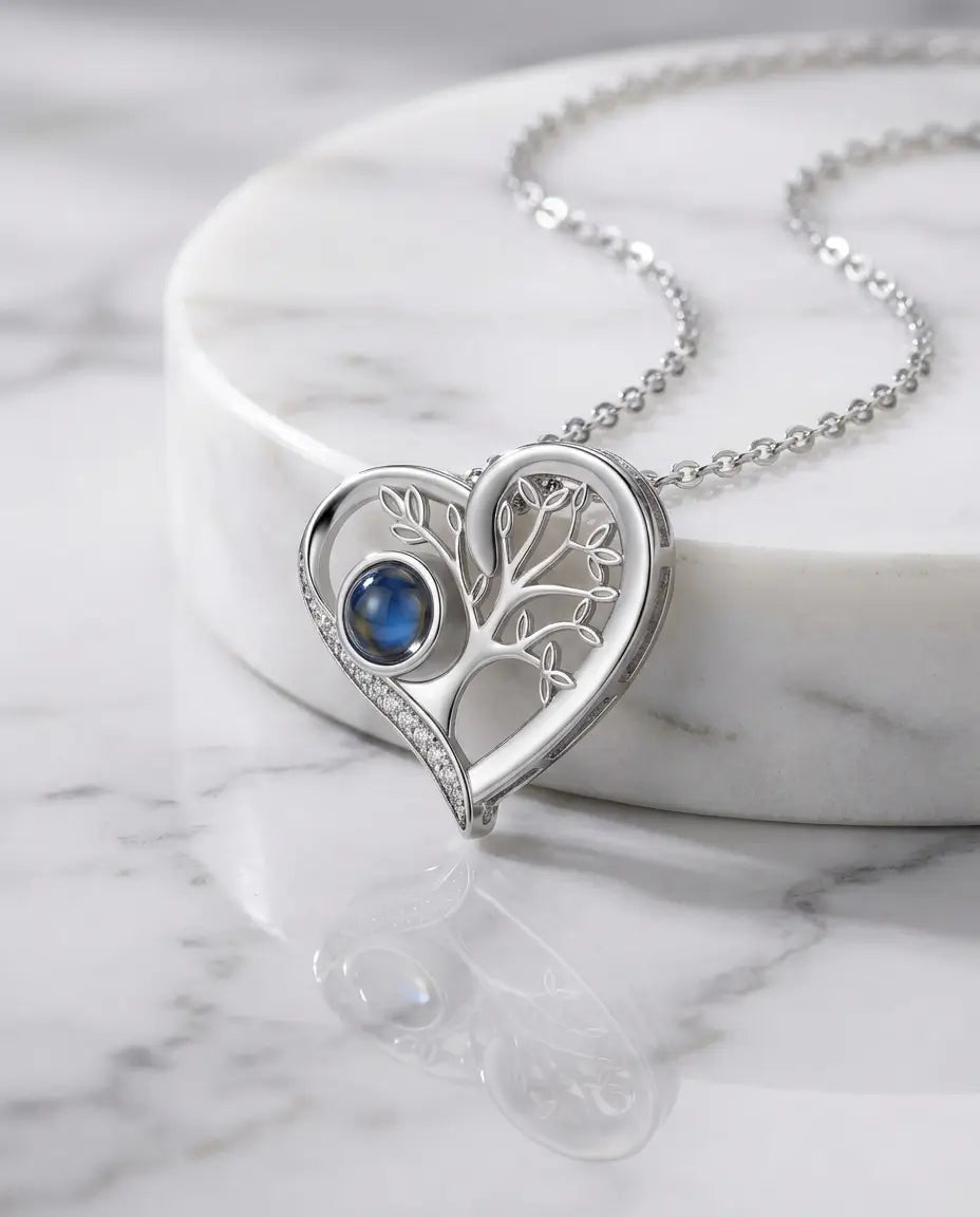 Personalised Family Tree Photo Projection Necklace - Secret Picture Pendant IfShe NZ