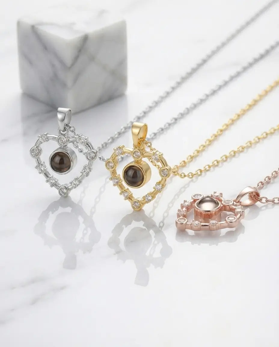 Personalised Heart Photo Projection Necklace IfShe NZ