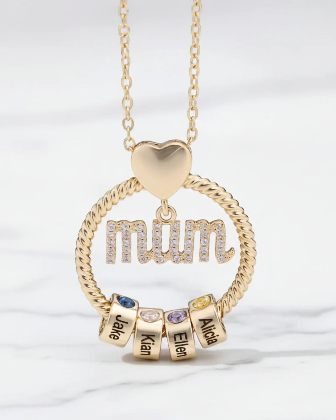 Personalised Mum Necklace with Birthstone Beads IfShe NZ