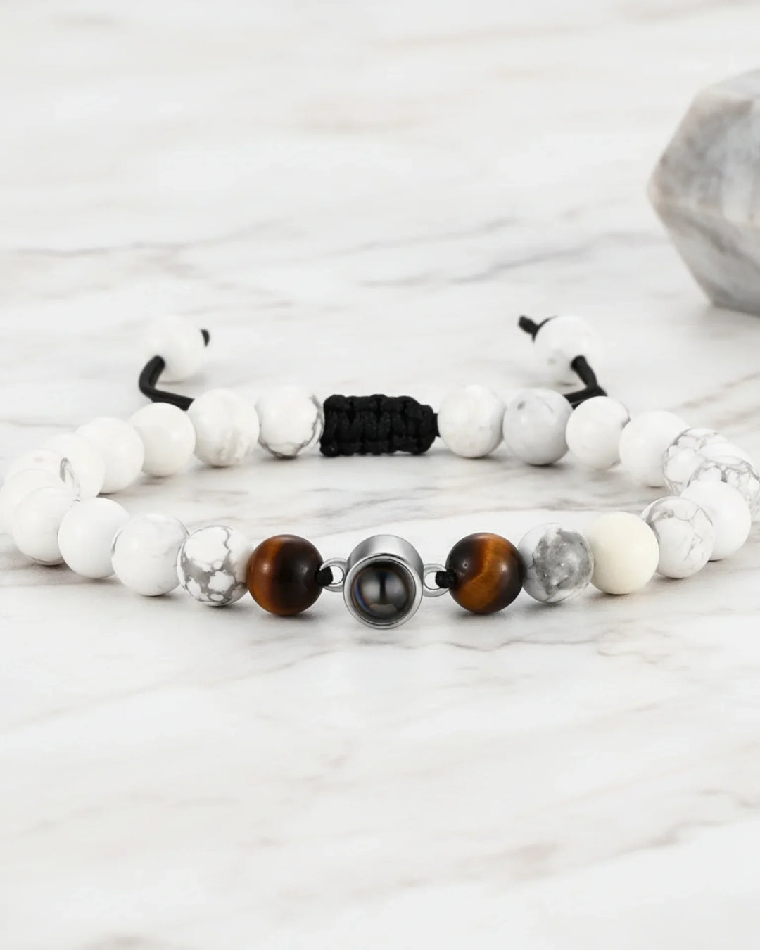 Personalised Photo Projection Bracelet – Magnesite Stone Beads for Women IfShe NZ