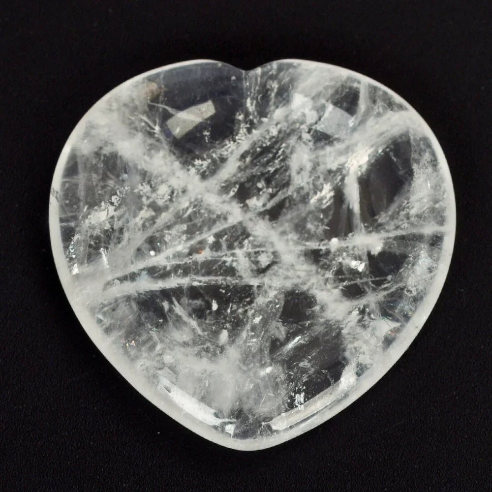 Clear Quartz Worry Stone - Heart Shaped