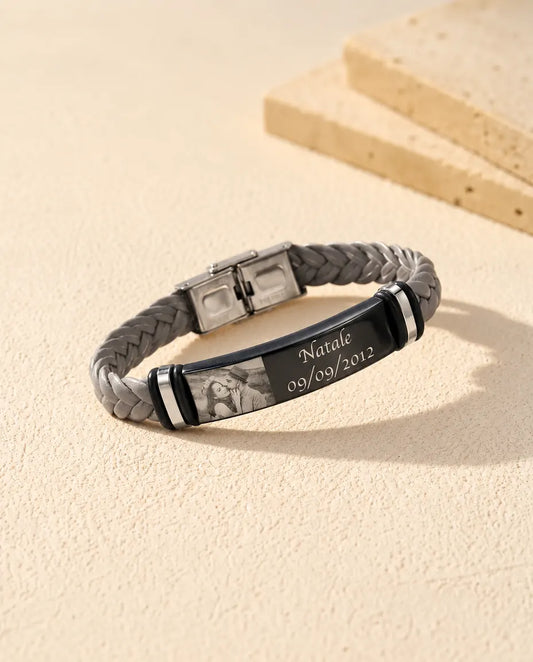 Personalised Men's Photo Bracelet - front view