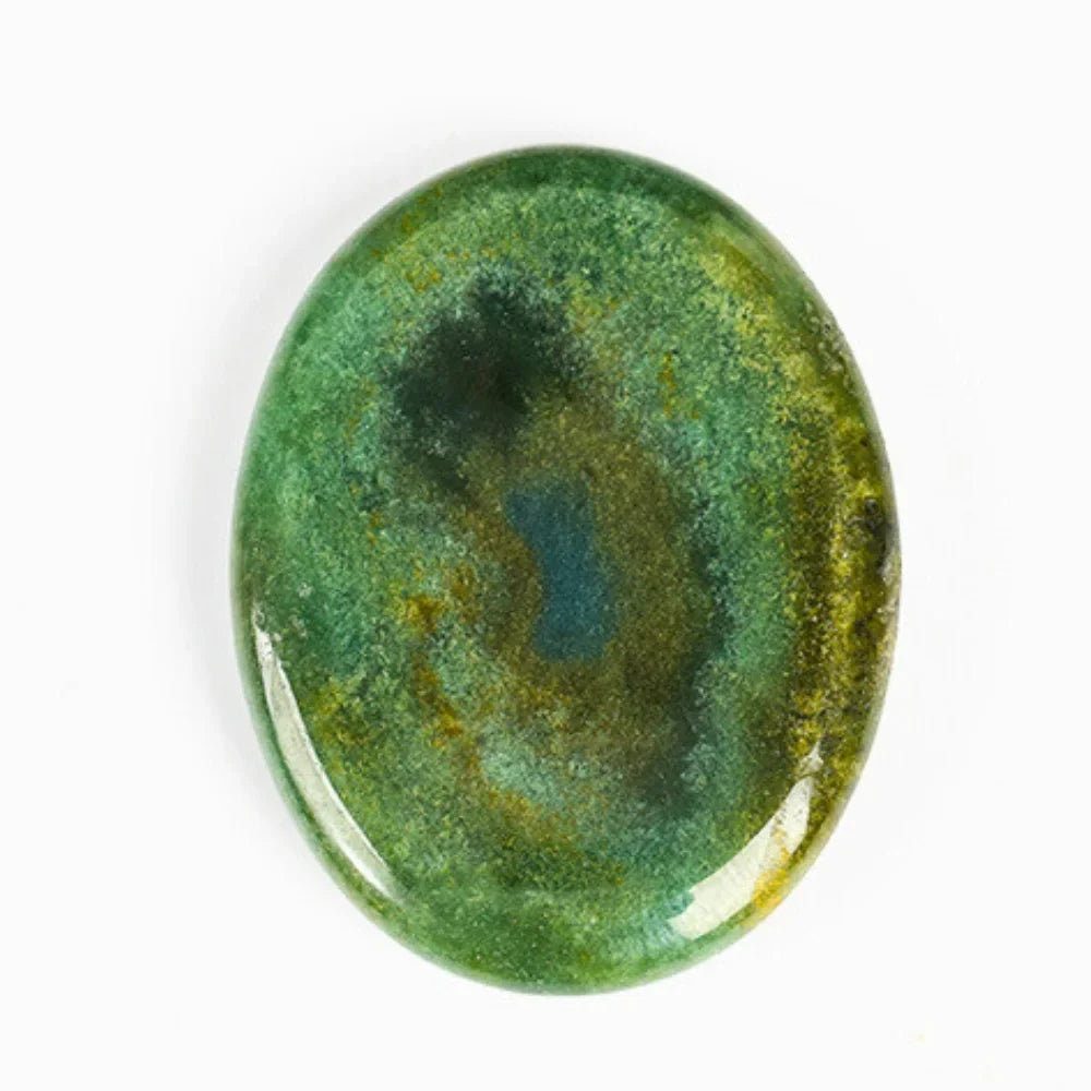 Moss Agate Worry Stone