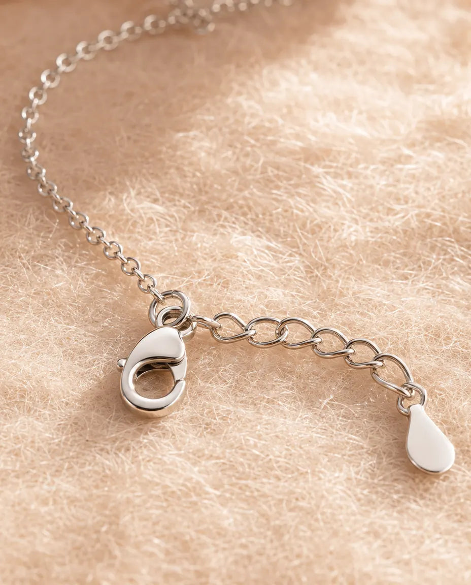 Personalised Birthstone Bracelet With 2 Names - Open Heart Chain Bracelet With Two Simulated Birthstones, Silver