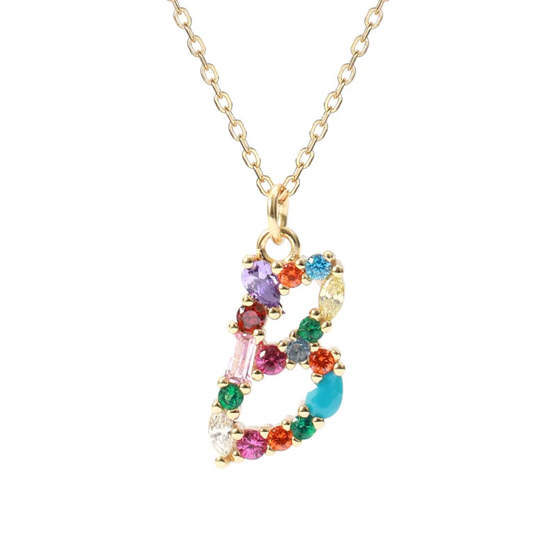 Personalised Initial Letter B Charm Necklace