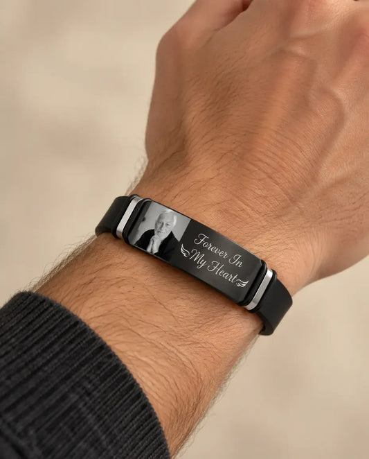 Personalised Photo Bracelet for Men - worn on a model