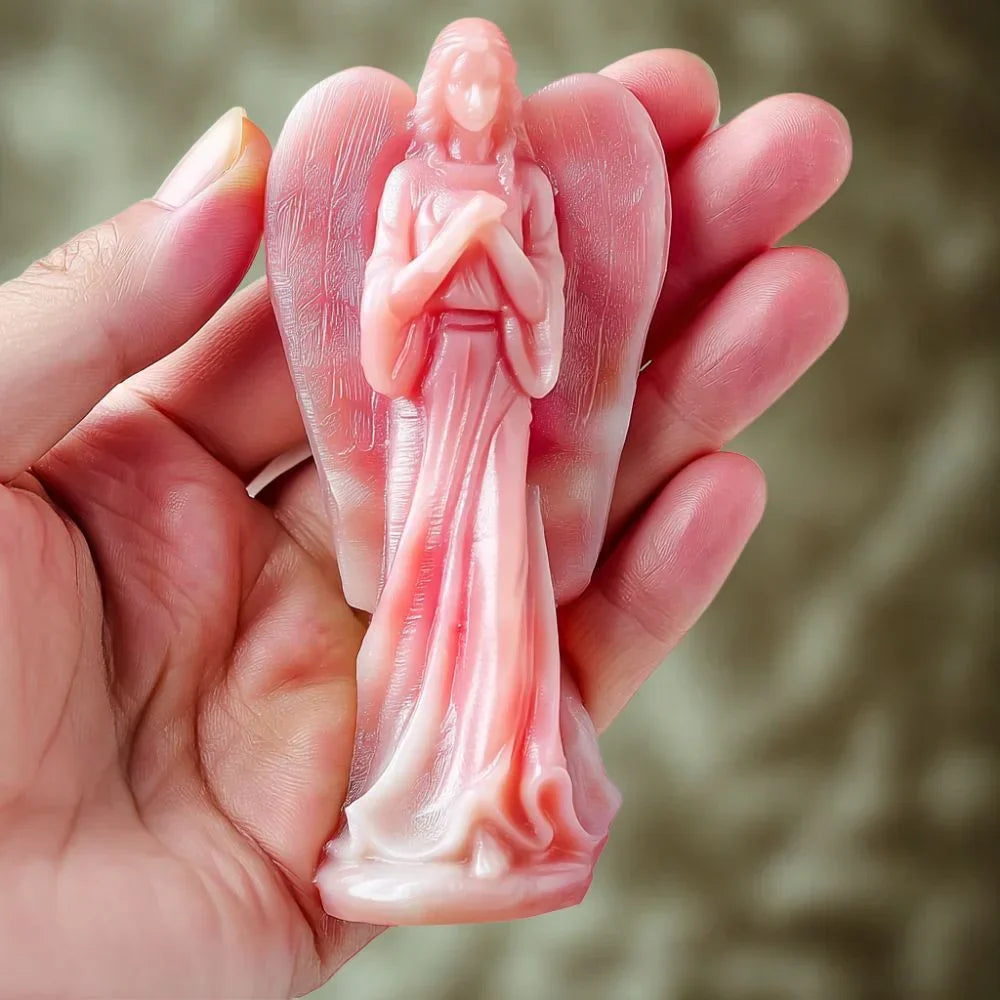 Light Pink Opal Angel for Crystal Healing & Energy Balance