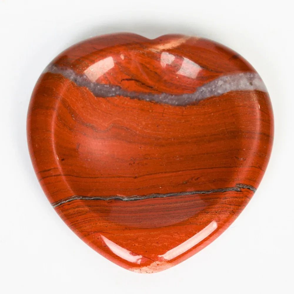 Red Jasper Worry Stone - Heart Shaped